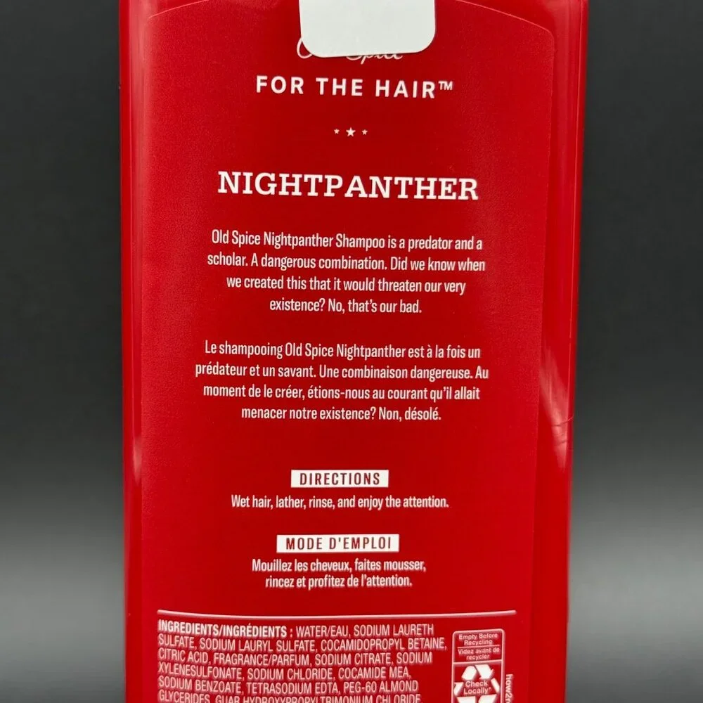 Old Spice Nightpanther‎ Shampoo Discontinued 400 mL 13.5 oz